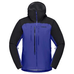 Norrona Lyngen GoreTex Jacket Men's in Royal Blue and Caviar